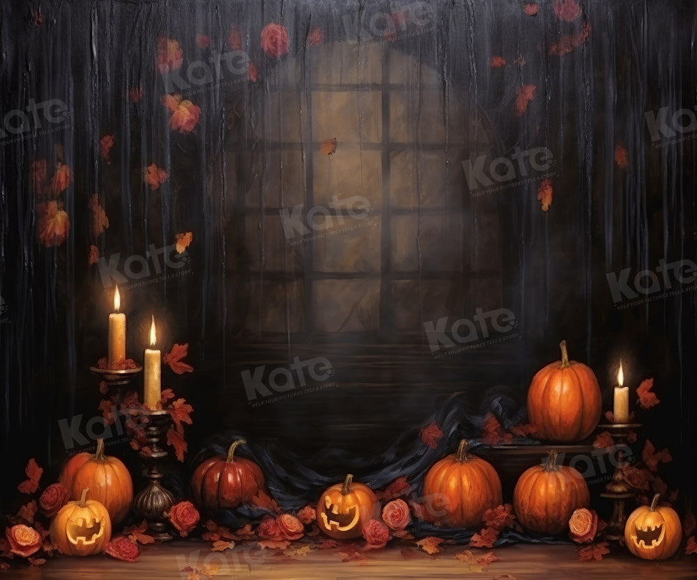 Kate Pumpkin Halloween Candle Backdrop Designed by Chain Photography