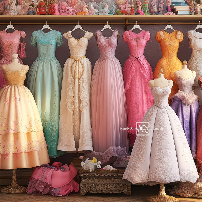 Kate Fairytale Princess Dress Up Closet Backdrop Designed by Mandy Ringe Photography