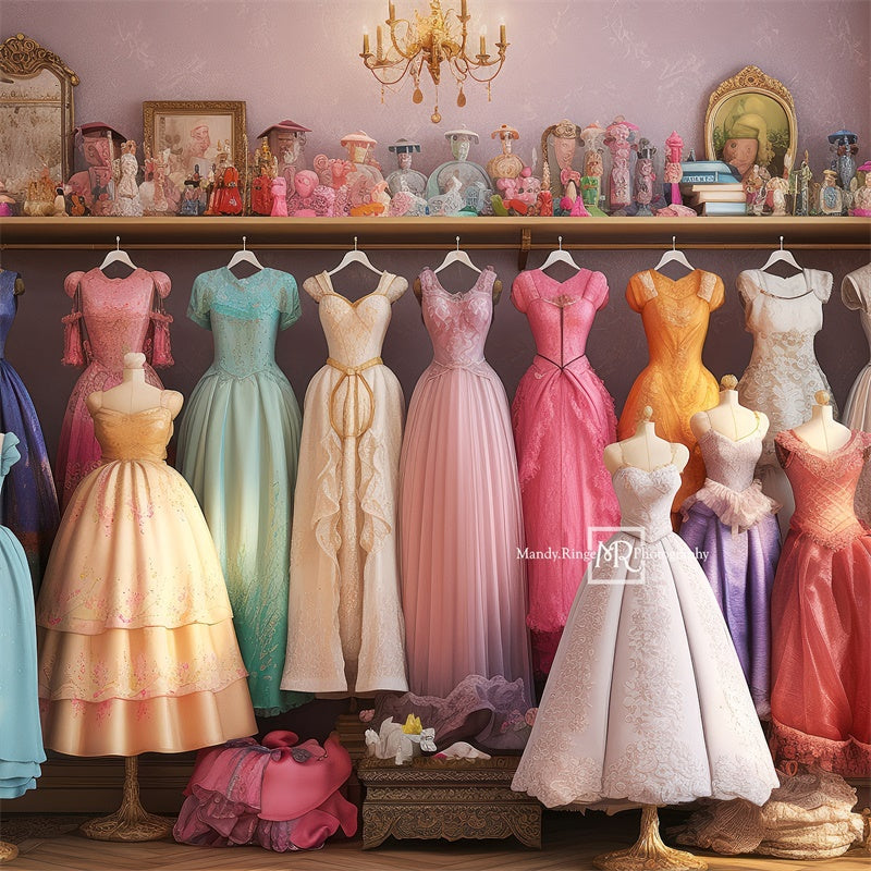 Kate Fairytale Princess Dress Up Closet Backdrop Designed by Mandy Ringe Photography