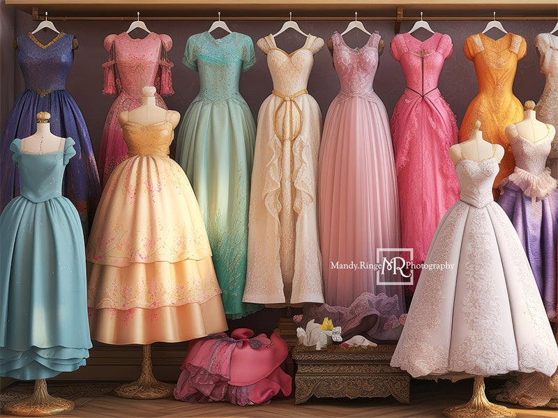 Kate Fairytale Princess Dress Up Closet Backdrop Designed by Mandy Ringe Photography