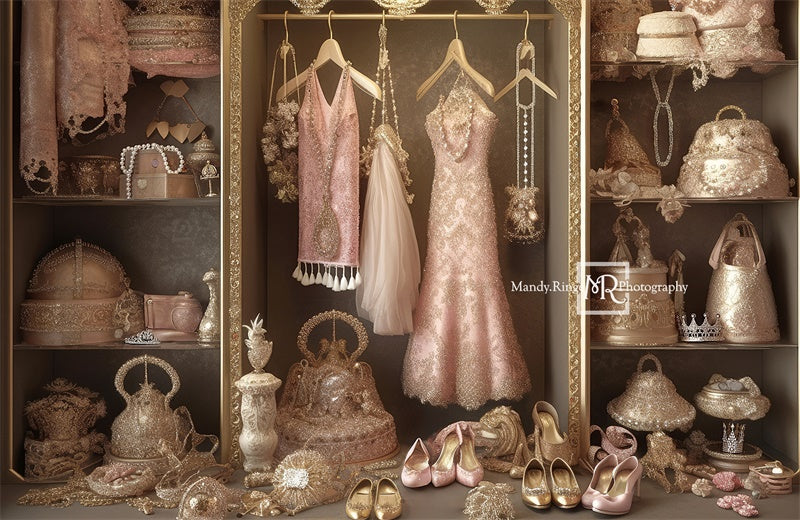 Kate Fancy Princess Dress Up Closet Backdrop Designed by Mandy Ringe Photography