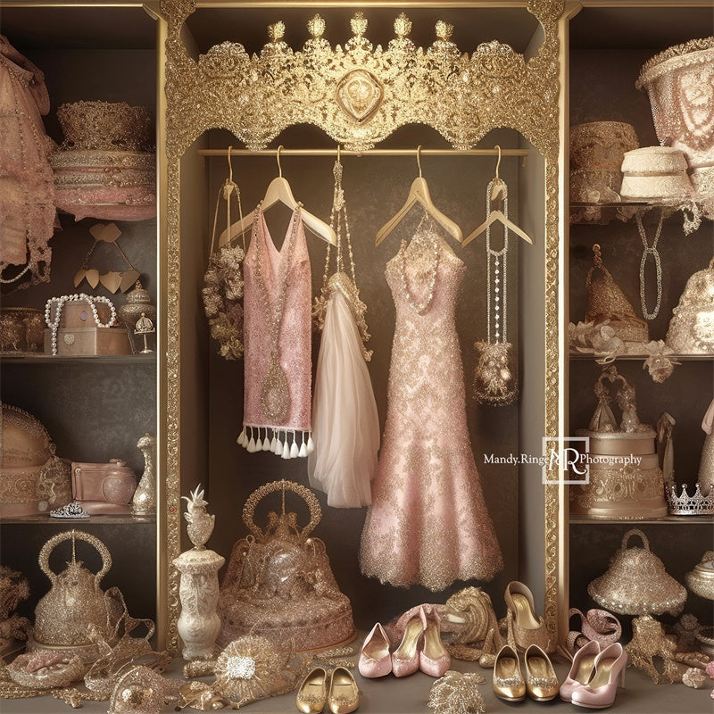 Kate Fancy Princess Dress Up Closet Backdrop Designed by Mandy Ringe Photography