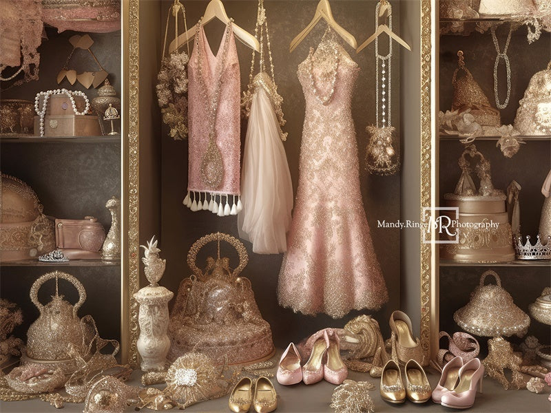 Kate Fancy Princess Dress Up Closet Backdrop Designed by Mandy Ringe Photography