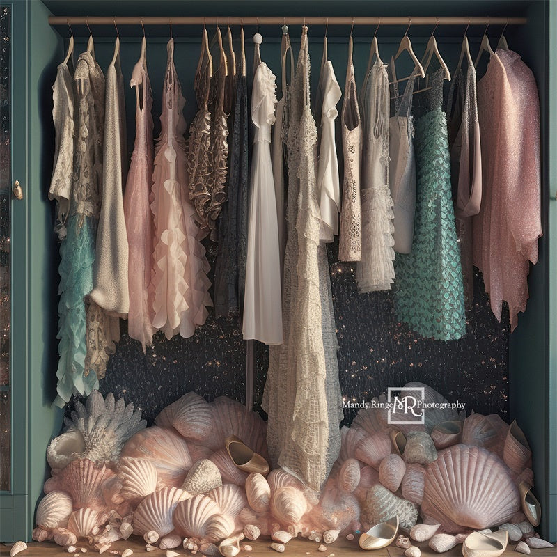 Kate Mermaid Dress Up Closet Backdrop Designed by Mandy Ringe Photography