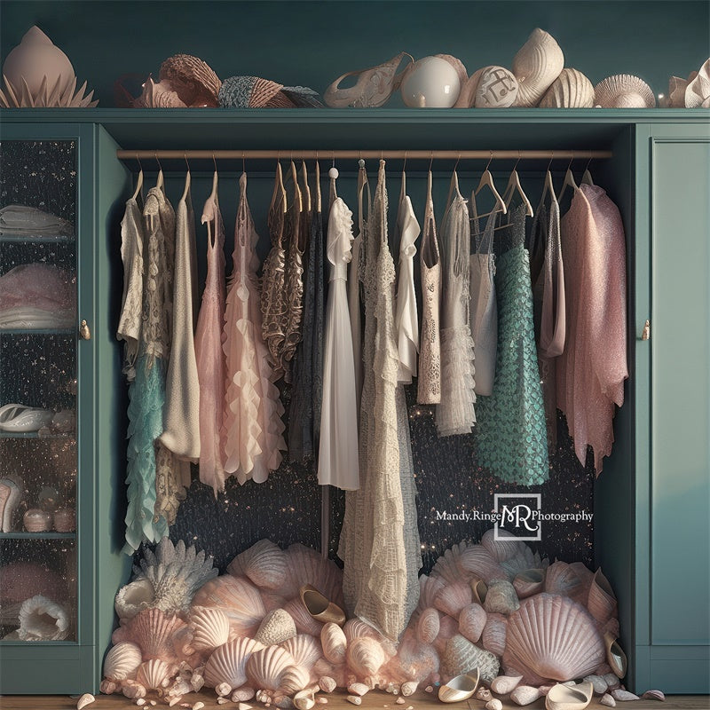 Kate Mermaid Dress Up Closet Backdrop Designed by Mandy Ringe Photography