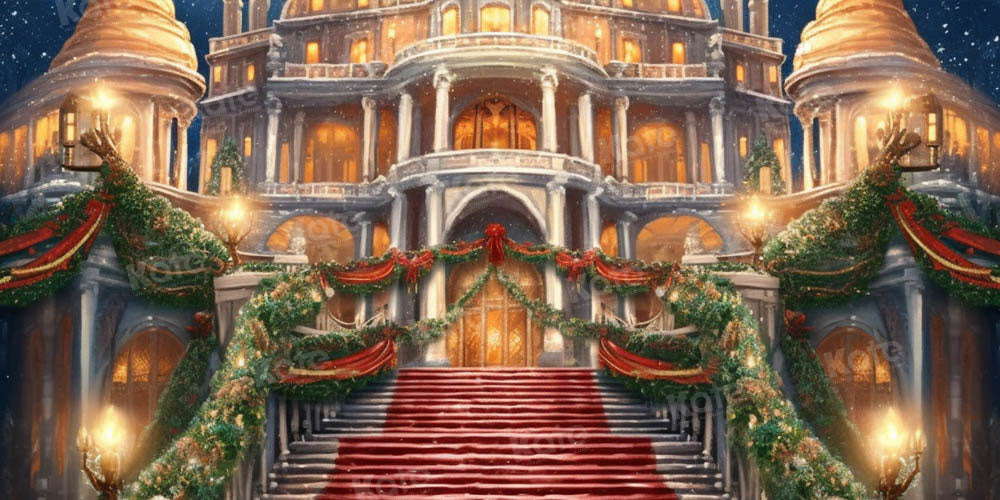 Kate Christmas Party Grand Staircase Backdrop Designed by Emetselch