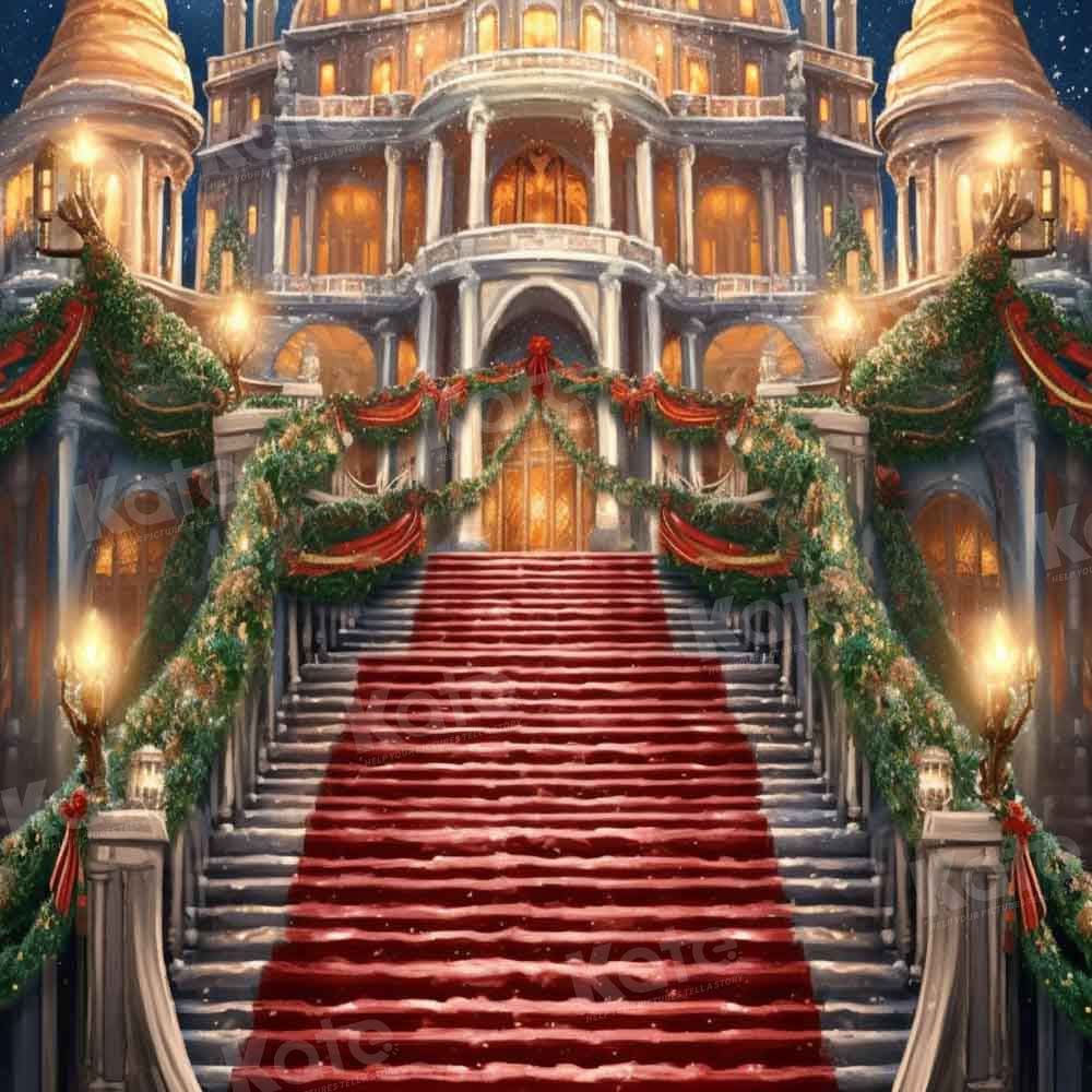 Kate Christmas Party Grand Staircase Backdrop Designed by Emetselch