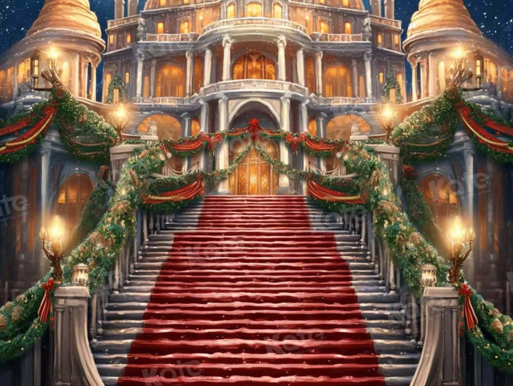 Kate Christmas Party Grand Staircase Backdrop Designed by Emetselch