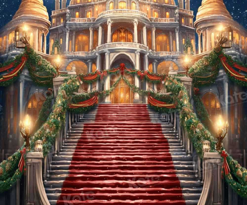 Kate Christmas Party Grand Staircase Backdrop Designed by Emetselch