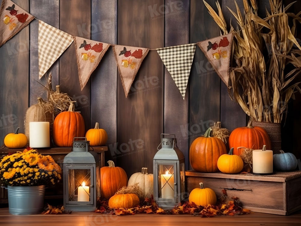 Kate Autumn Pumpkin Cabin Backdrop Designed by Emetselch