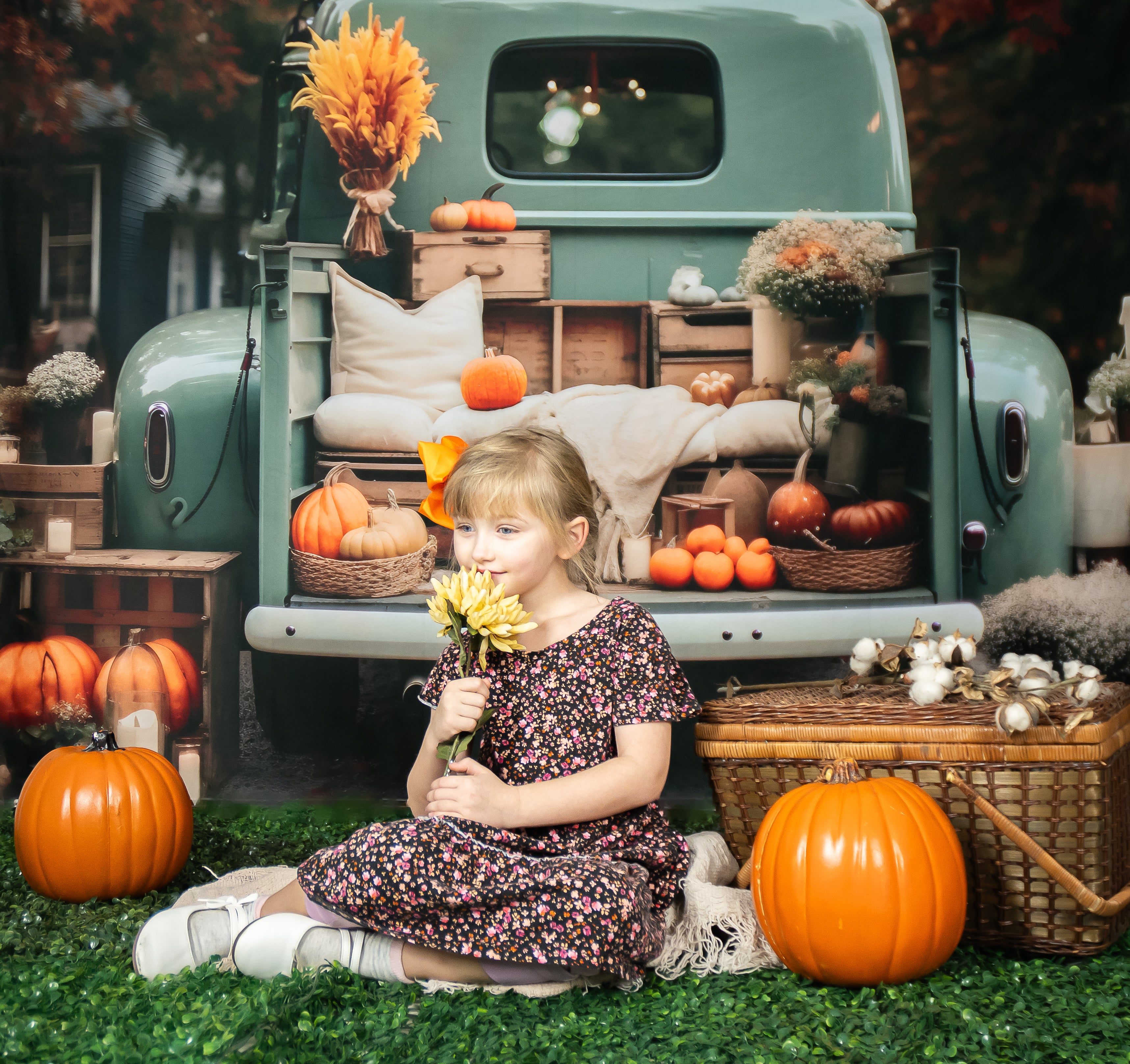 Kate Autumn Car Truck Backdrop for Photography