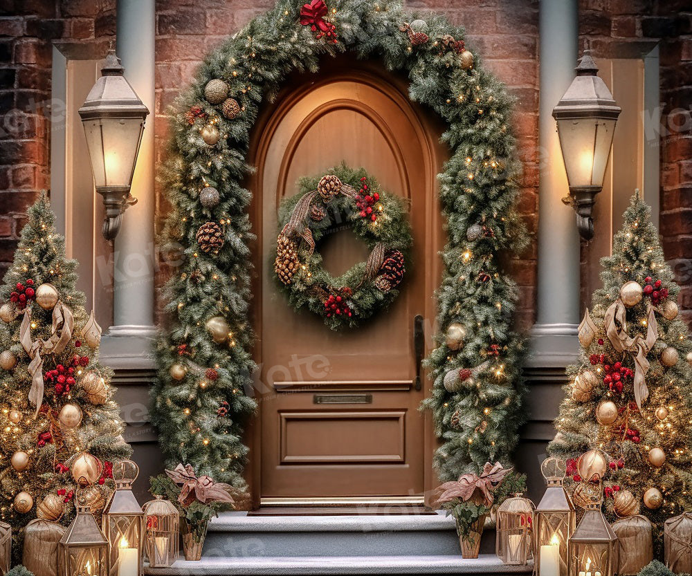 Kate Christmas Door Winter Backdrop for Photography