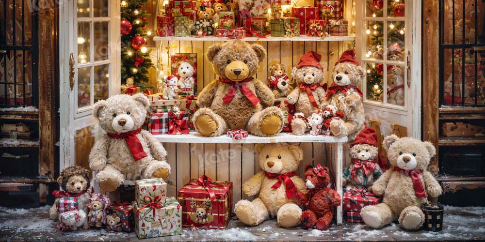 Kate Christmas Bear Gift Shop Backdrop Designed by Emetselch