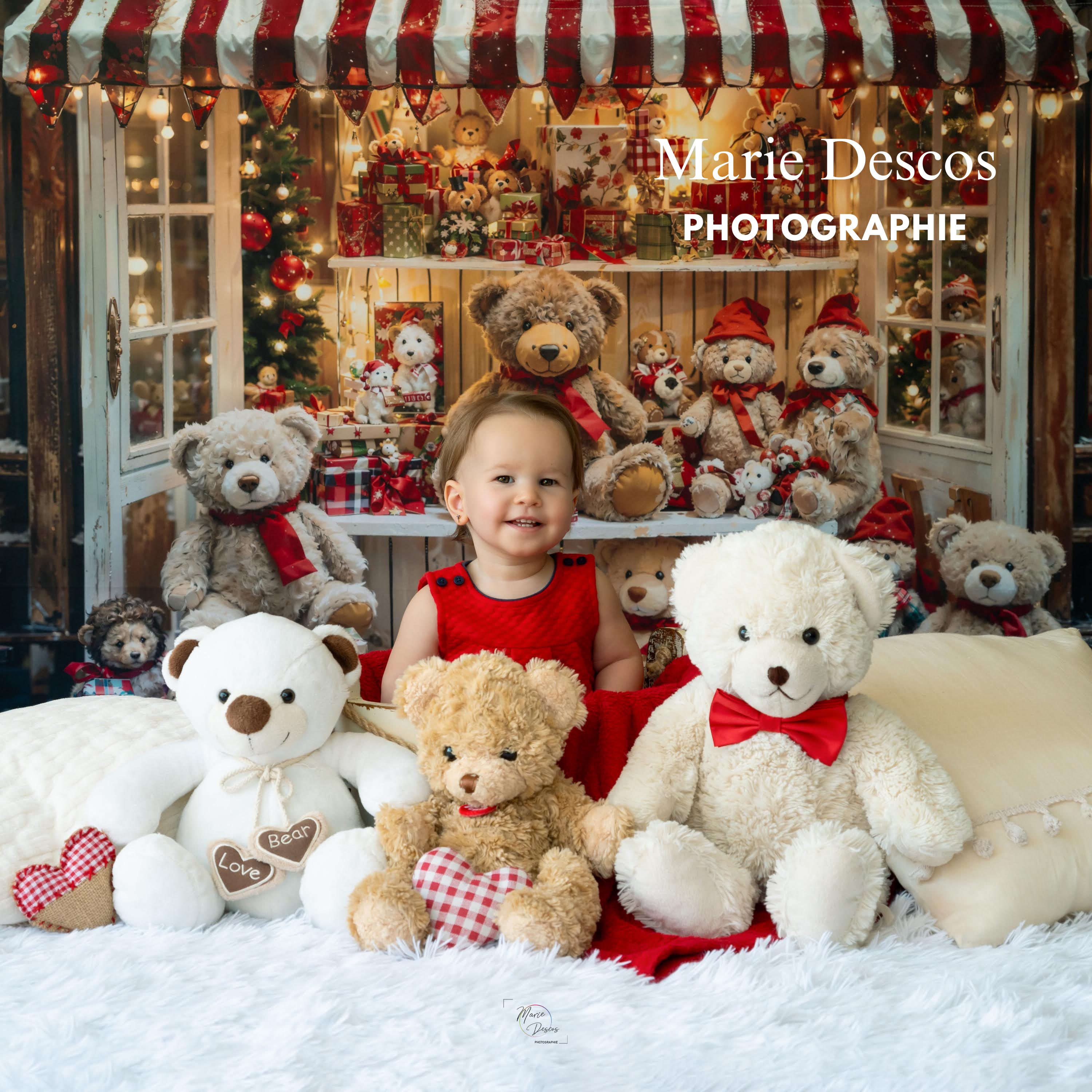 Kate Christmas Bear Gift Shop Backdrop Designed by Emetselch