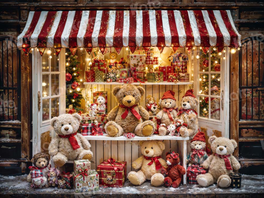 Kate Christmas Bear Gift Shop Backdrop Designed by Emetselch