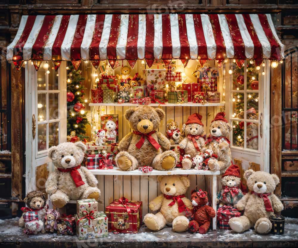 Kate Christmas Bear Gift Shop Backdrop Designed by Emetselch