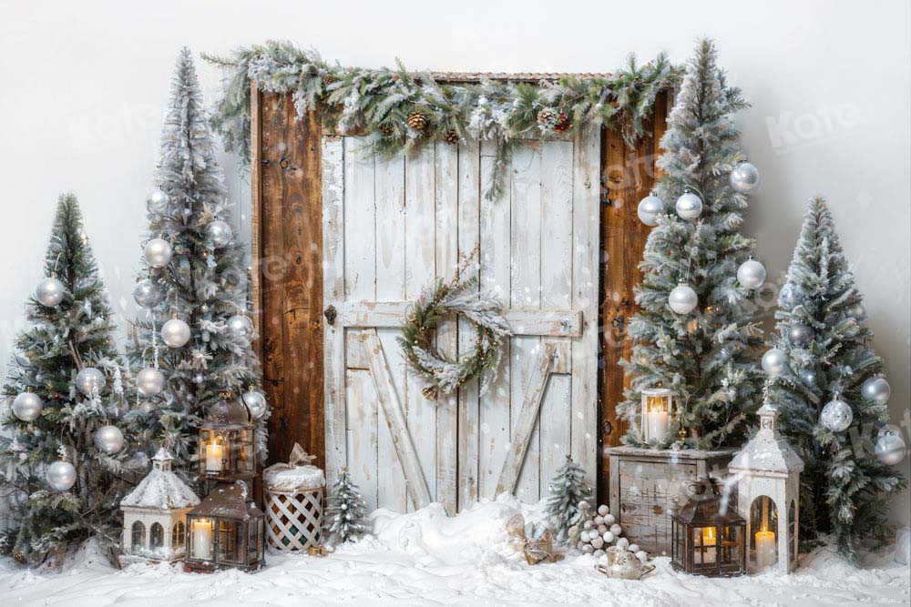 Kate Snow Christmas Tree Barn Door Backdrop Designed by Emetselch