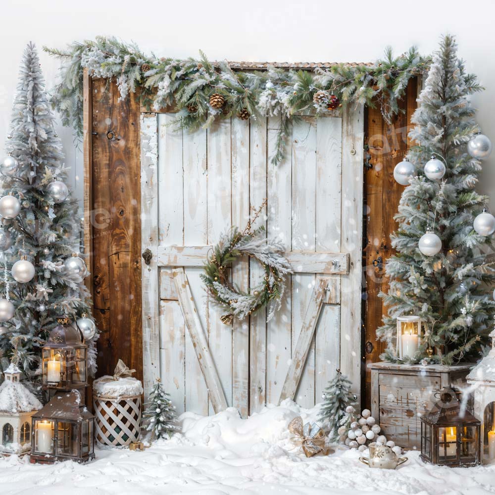 Kate Snow Christmas Tree Barn Door Backdrop Designed by Emetselch