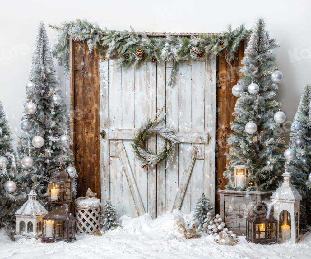 Kate Snow Christmas Tree Barn Door Backdrop Designed by Emetselch