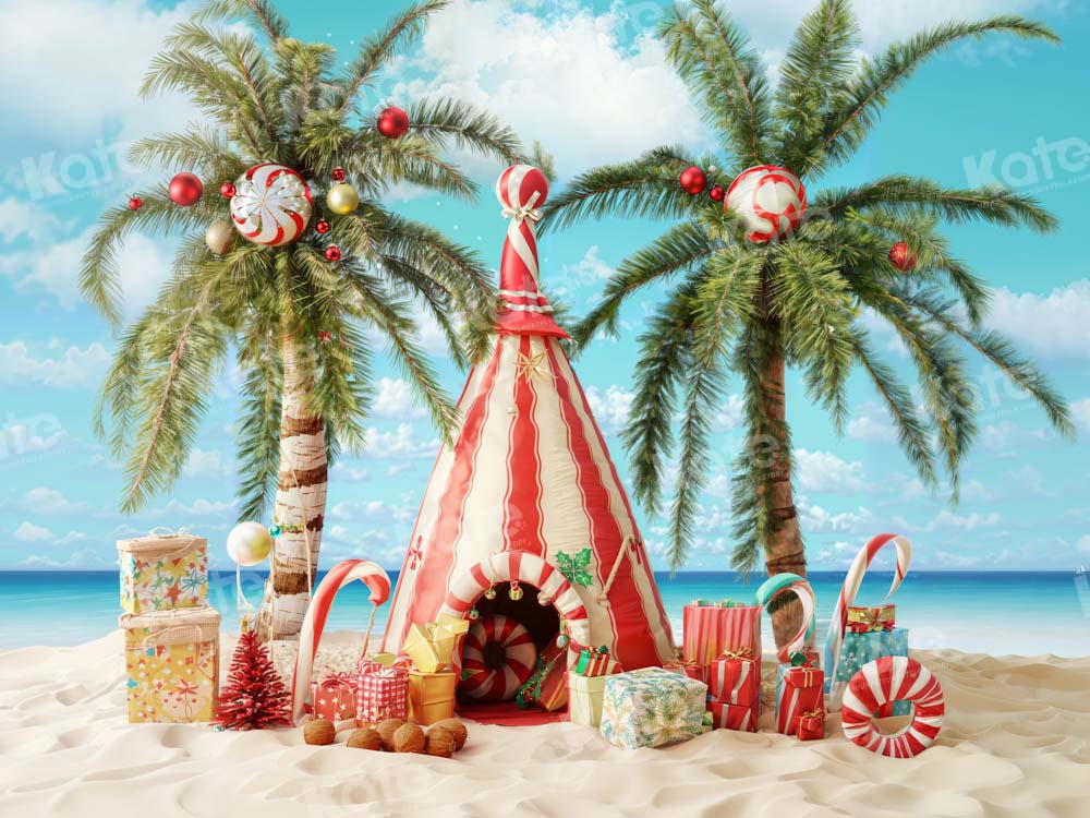 Kate July Christmas Beach Party Backdrop Designed by Emetselch