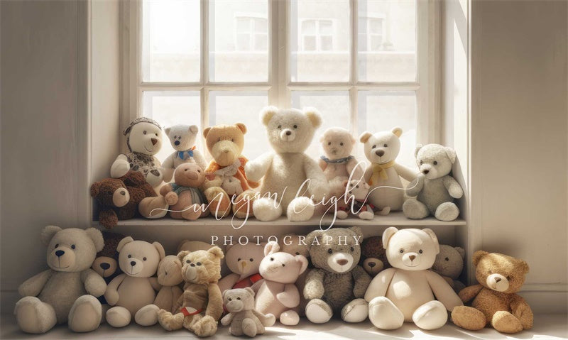 Kate Cream Bear Window Backdrop Designed by Megan Leigh Photography