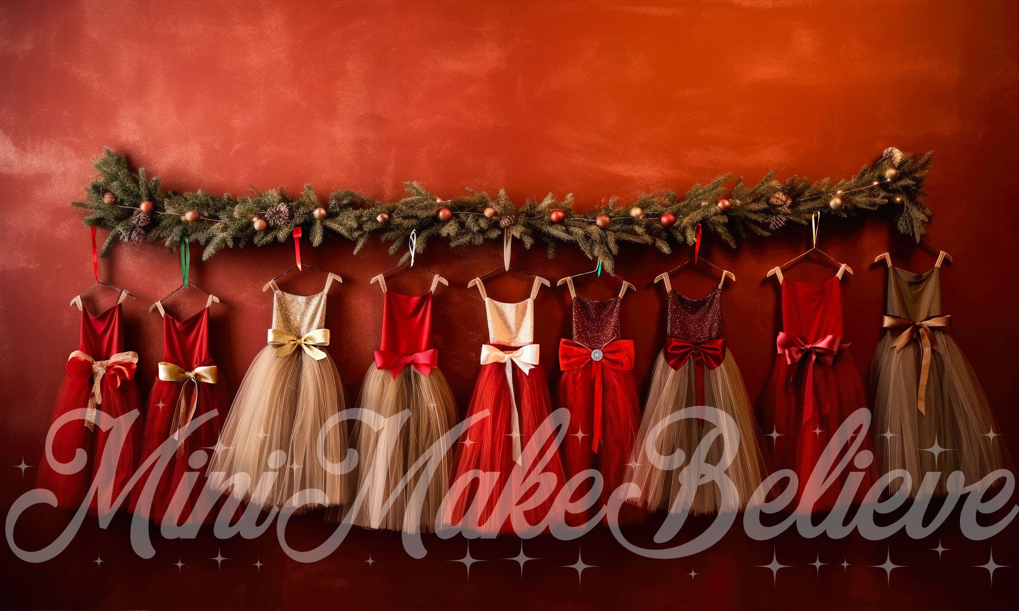 Kate Christmas Red Dresses Backdrop Designed by Mini MakeBelieve