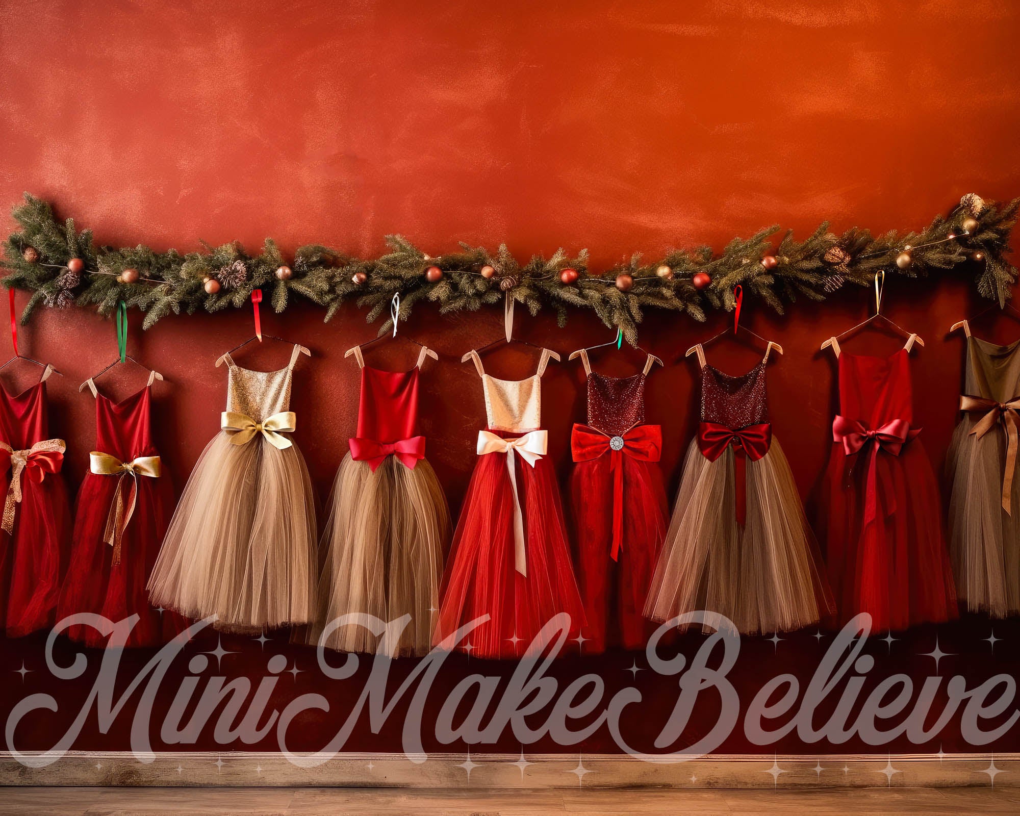 Kate Christmas Red Dresses Backdrop Designed by Mini MakeBelieve