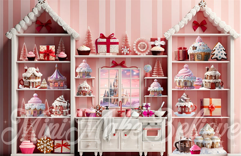 Kate Pink Cupcake Cocoa Kitchen Backdrop Designed by Mini MakeBelieve