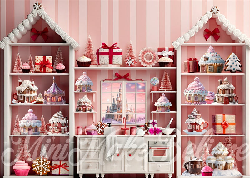 Kate Pink Cupcake Cocoa Kitchen Backdrop Designed by Mini MakeBelieve