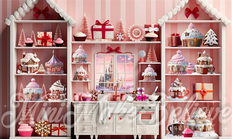 Kate Pink Cupcake Cocoa Kitchen Backdrop Designed by Mini MakeBelieve