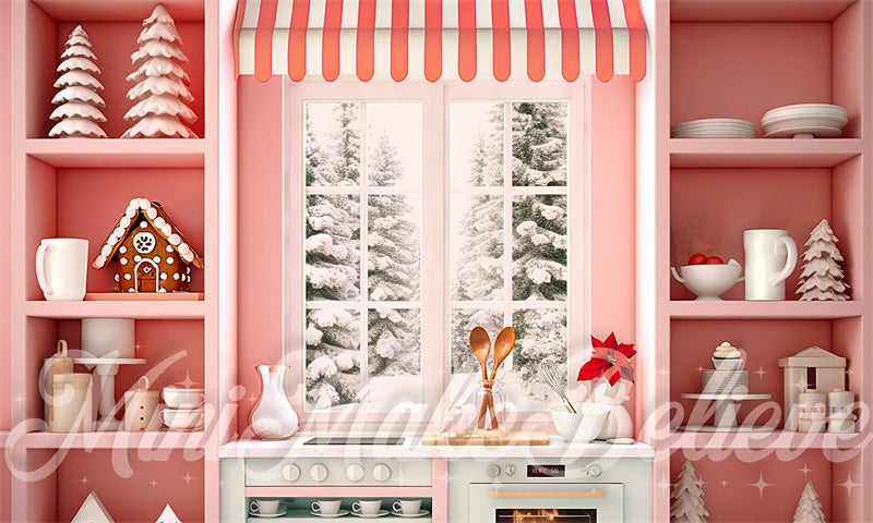 Kate Stylish Pink Kitchen Backdrop Designed by Mini MakeBelieve