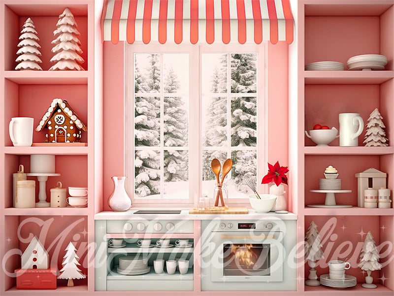 Kate Stylish Pink Kitchen Backdrop Designed by Mini MakeBelieve