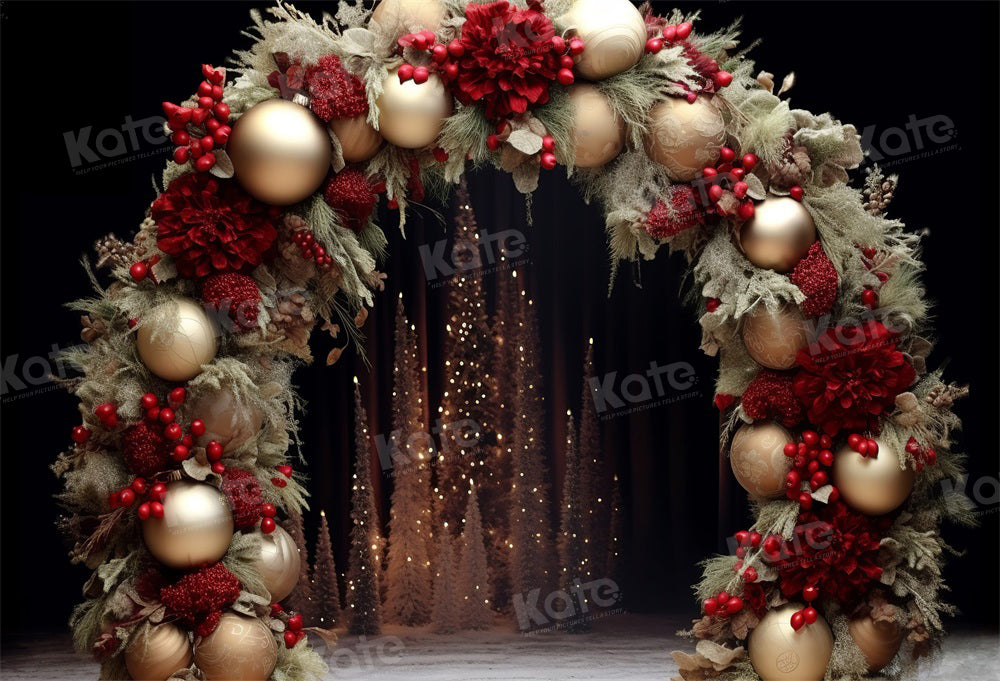 Kate Christmas Arch Backdrop Golden Balloons for Photography