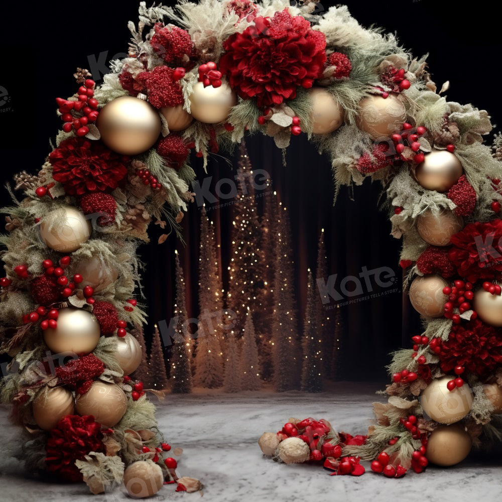 Kate Christmas Arch Backdrop Golden Balloons for Photography