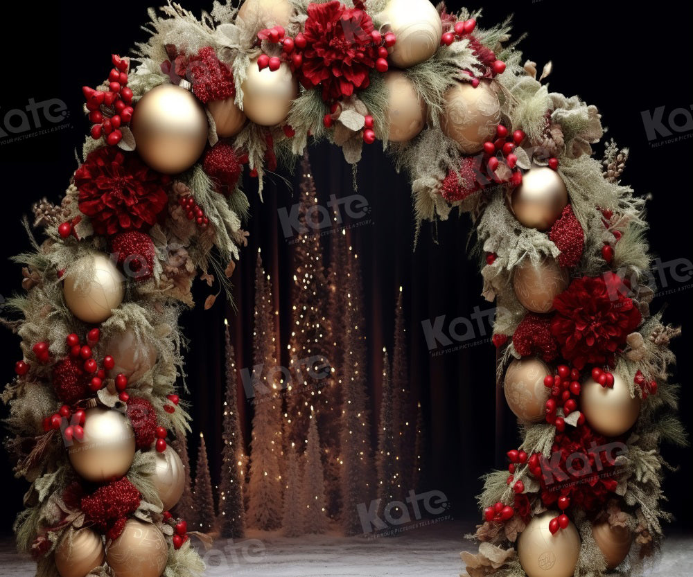 Kate Christmas Arch Backdrop Golden Balloons for Photography