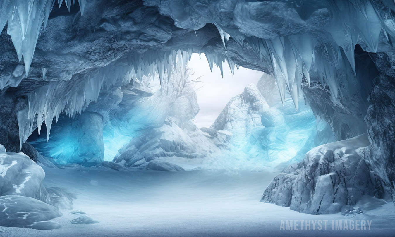 Kate Frozen Ice Cave Backdrop Designed by Angela Marie Photography