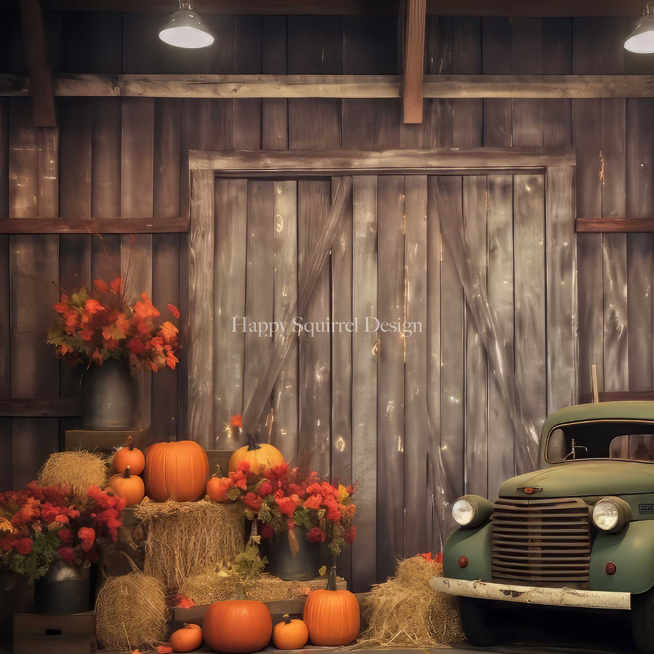 Kate Fall Farm Door Backdrop Designed by Happy Squirrel Design