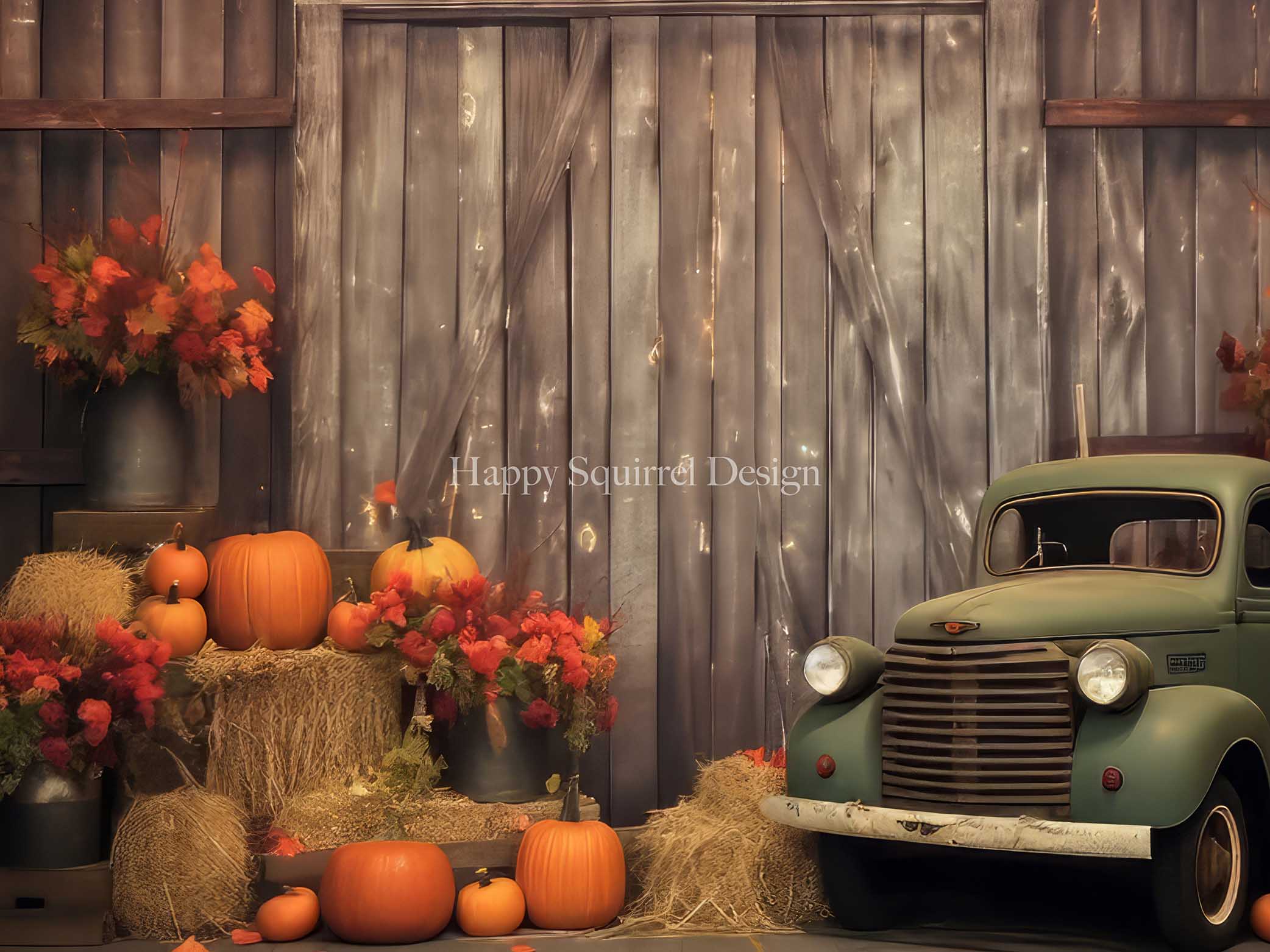 Kate Fall Farm Door Backdrop Designed by Happy Squirrel Design