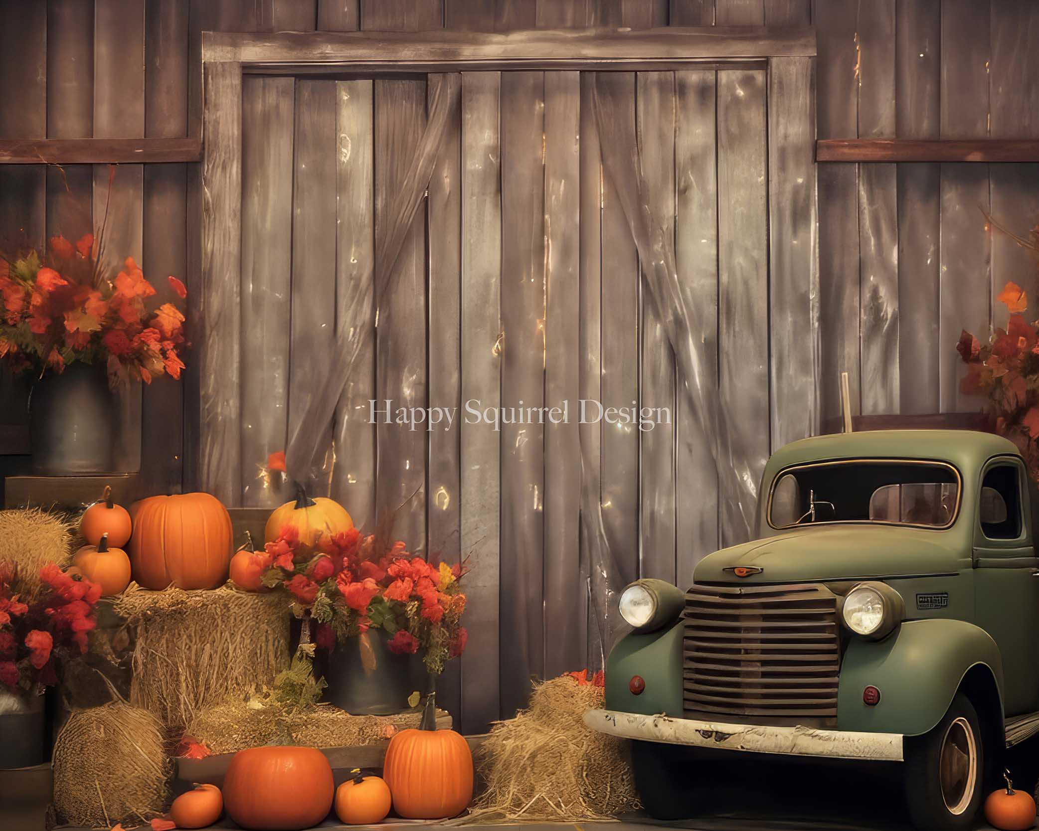 Kate Fall Farm Door Backdrop Designed by Happy Squirrel Design