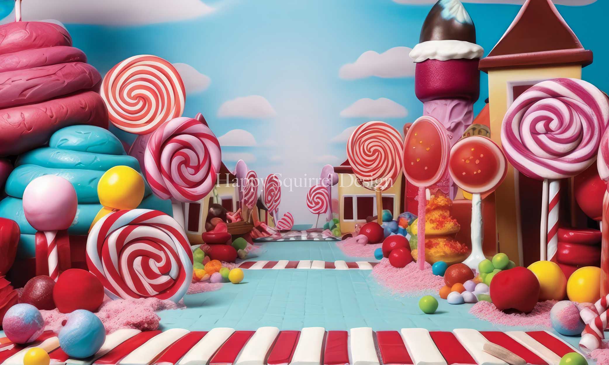 Kate Holiday Candy Path Backdrop Designed by Happy Squirrel Design