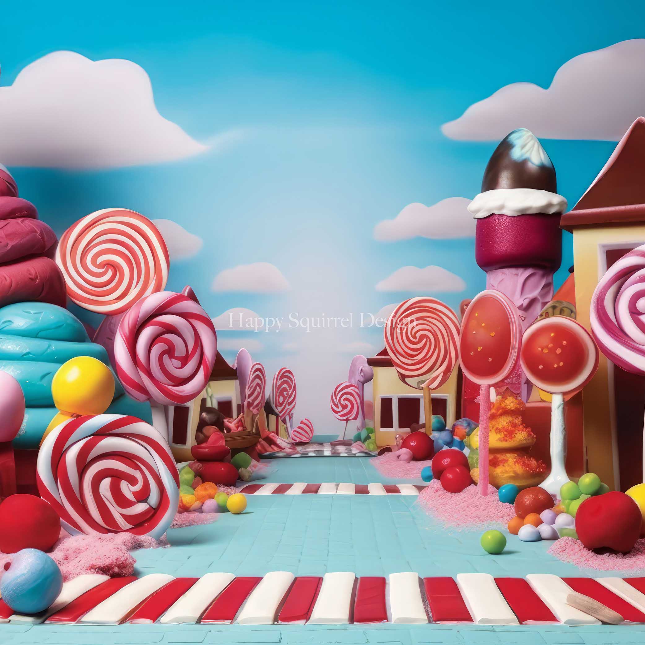 Kate Holiday Candy Path Backdrop Designed by Happy Squirrel Design