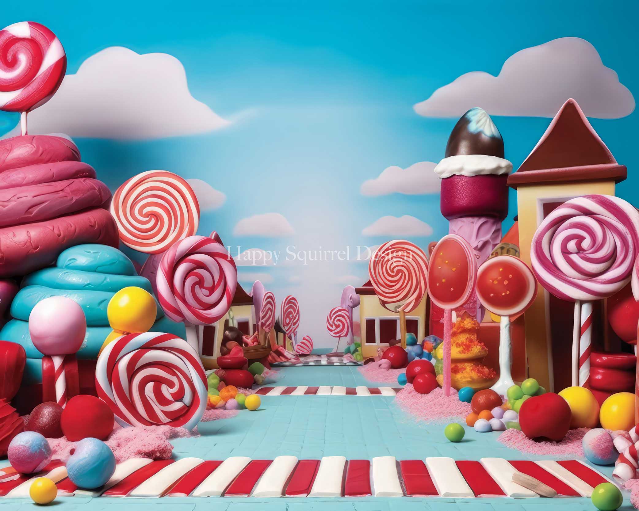 Kate Holiday Candy Path Backdrop Designed by Happy Squirrel Design