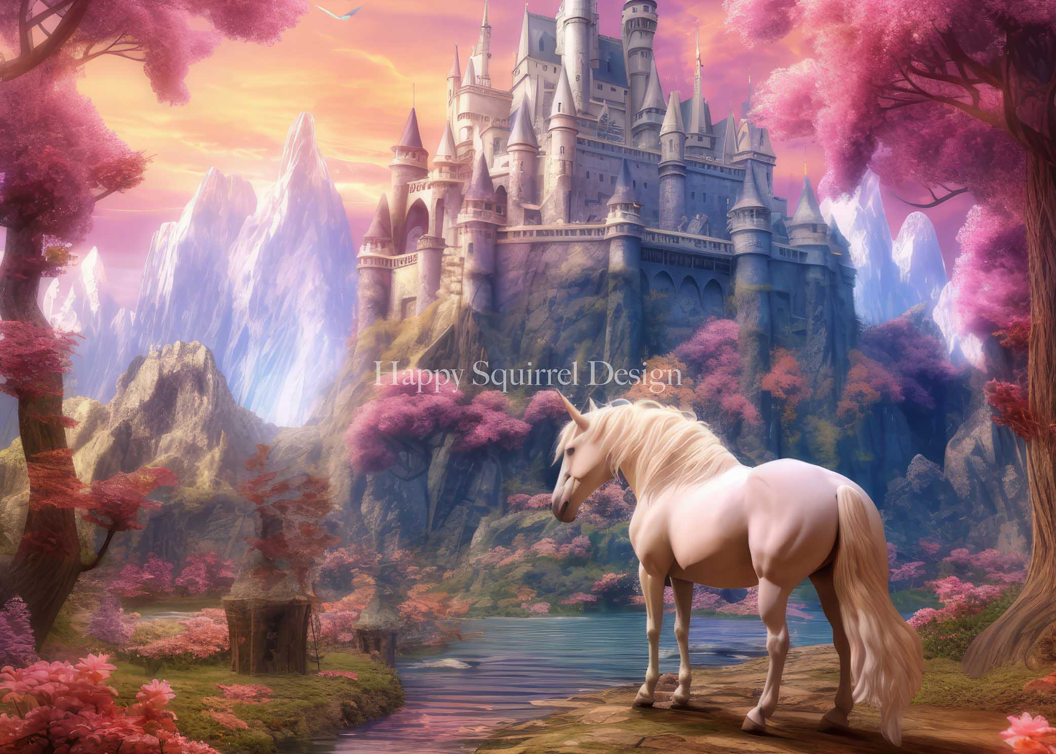 Kate Unicorn Castle Magic Backdrop Designed by Happy Squirrel Design