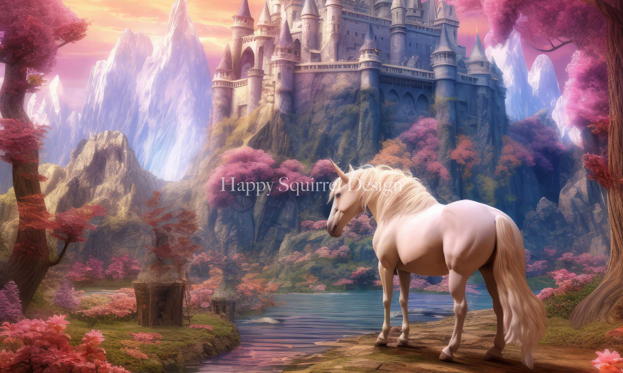 Kate Unicorn Castle Magic Backdrop Designed by Happy Squirrel Design