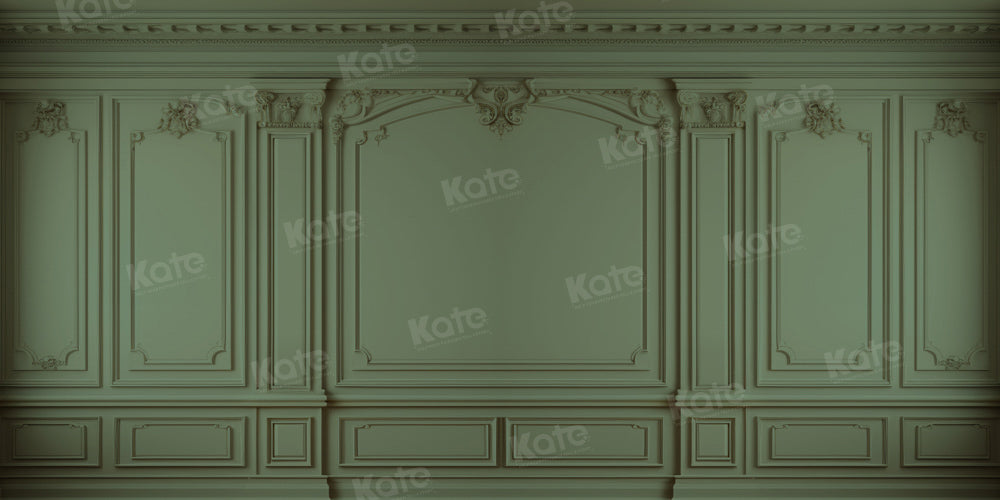 Kate Retro Dark Green Grey Wall Backdrop Designed by Kate Image