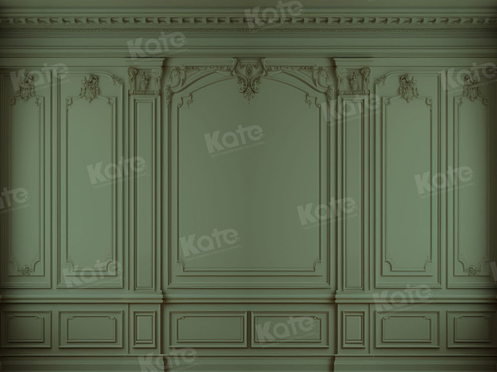 Kate Retro Dark Green Grey Wall Backdrop Designed by Kate Image