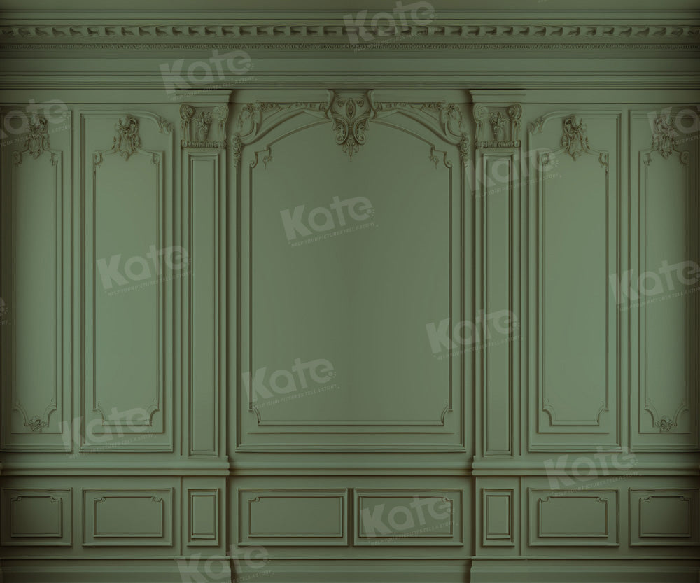 Kate Retro Dark Green Grey Wall Backdrop Designed by Kate Image