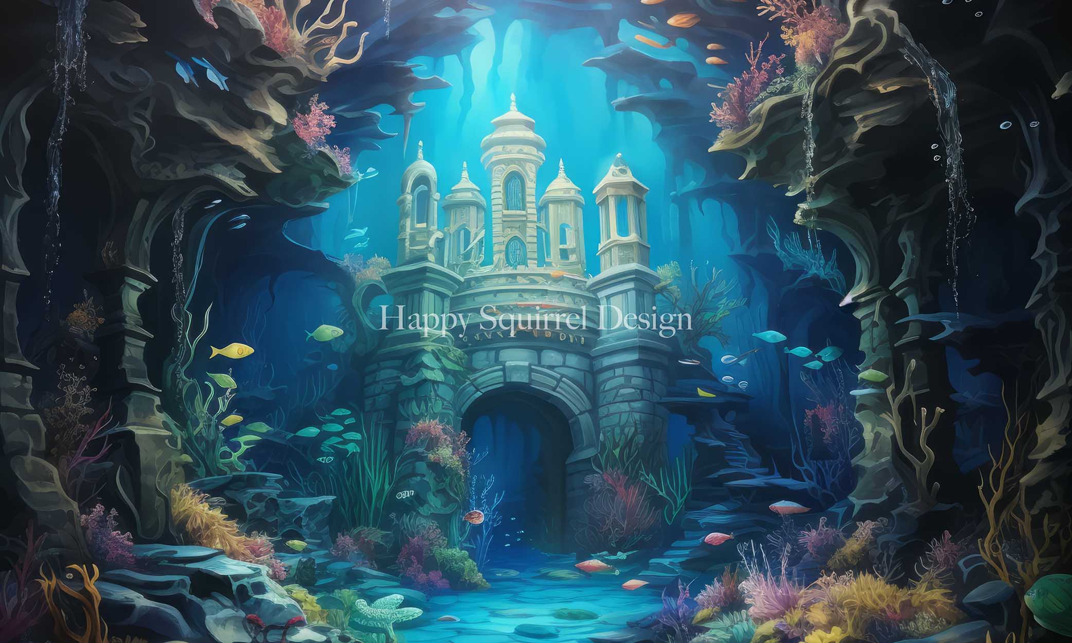 Kate Underwater Castle Backdrop Designed by Happy Squirrel Design