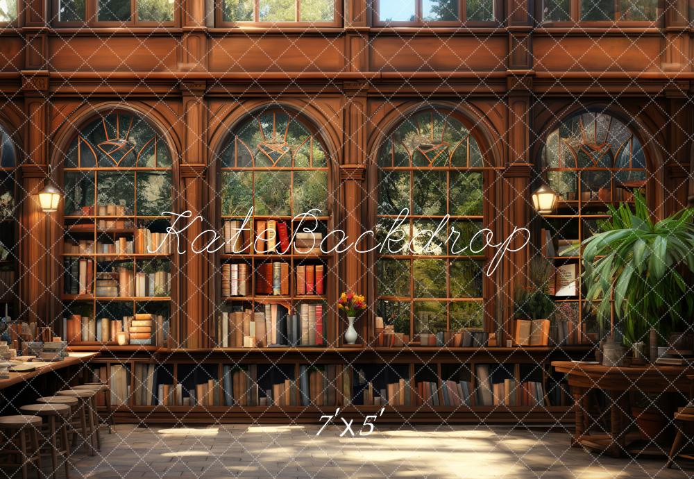 Kate Back to School Book Library Window Backdrop Designed by Chain Photography