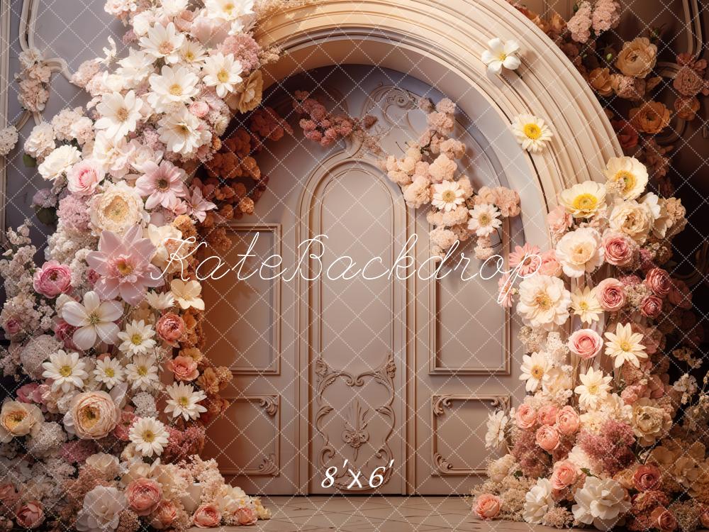 Kate Spring Flowers Arched Door Backdrop Designed by Emetselch